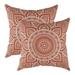 TreeWool (Pack of 2) Mandala Accent Cotton Decorative Square Throw Pillow Covers (20 x 20 Rust)