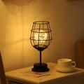 AURIGATE Industrial Table Lamp Small Touch Control Edison Desk Lamp 3 Way Dimmable Vintage Bedside Lamp Metal Cage Steampunk Nightstand Lamp for Living Room Bedroom or Den