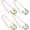 2 Pairs of Creative Safety Pin Earrings Personalized Earrings Safety Pin Ear Earring Jewelries