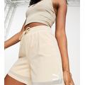 Puma organza mesh high waisted shorts in beige - exclusive to ASOS-Neutral