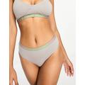 Calvin Klein Future Shift high waist thong with contrast logo waistband in grey