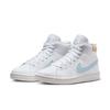 Sneaker NIKE SPORTSWEAR "COURT ROYALE 2 MID", Gr. 43, weiß (weiß, blau), Leder, Textil, sportlich, Schuhe