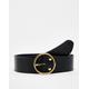Levi's leather belt in black with gold circle buckle