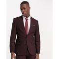 Ben Sherman wedding suit jacket in burgundy-Red