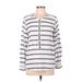 Ann Taylor LOFT Long Sleeve Blouse: White Stripes Tops - Women's Size Medium