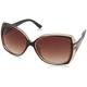 Jessica Simpson Women's J5234 BRN Non-Polarized Iridium Round Sunglasses, Brown, 70 mm