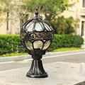 Mengjay Garden Post Lights Outdoor Lighting Floor Lamp E27 230V IP44 Aluminum Post Street Lamp cast Aluminum in Black/Gold with Clear Glass panes, Retro/Vintage Garden lamp (Black)