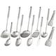 304 Stainless Steel Kitchen Utensils Set, Standcn 11PCS All Metal Cooking Tools - Tongs, Meat Fork, Solid Spoon, Slotted Spoon, Spatula, Ladle, Skimmer, Slotted Spatula, Spaghetti Server, Large Spoon