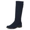 Schlupfstiefel CAPRICE, Damen, Gr. 42, XS-Schaft, blau (dunkelblau), Textil, unifarben, klassisch, Schuhe, Blockabsatz, Langschaftstiefel in klassischer Linie, XS Schaft