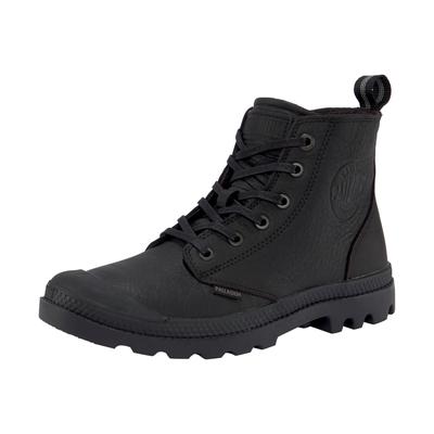 Schnürboots PALLADIUM "PAMPA ZIP LTH ESS", Gr. 37, schwarz, Leder, sportlich, Schuhe, Schnürstiefelette mit Reißverschlu