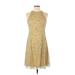 Night Way Collections Casual Dress - A-Line Crew Neck Sleeveless: Yellow Dresses - Women's Size 6