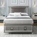 Rosdorf Park Justinia Queen Storage Bed Wood & /Upholstered/Faux leather in Brown/Gray | 68.5 H x 63.5 W x 92.5 D in | Wayfair