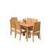 Teak Smith Rectangle 6 - Person 71" Long Teak Outdoor Dining Set Wood/Teak in Brown/White | 71 W x 36 D in | Wayfair DSCharleston_71Rect_7_AL_4