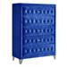 Rosdorf Park Ralston Upholstered 5-drawer Chest Wood in Blue | 50.5 H x 42.5 W x 19.5 D in | Wayfair 0FE57F3361ED4D9190B74A2F9799FDCE