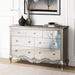 Rosdorf Park Jenora Sequoia Antique Champagne & Mirrored 7-Drawer Dresser Wood in Brown | 40.5 H x 70.5 W x 19.5 D in | Wayfair