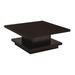 Ebern Designs Pedestal Rectangular Coffee Table w/ Storage in Cappuccino Wood in Brown | 16.75 H x 35.9 W x 35.9 D in | Wayfair