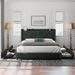 Red Barrel Studio® Metal Panel Headboard Design Bed Upholstered/Metal/Linen in Gray | 26 H x 61 W x 85 D in | Wayfair