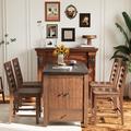 Red Barrel Studio® 5 - Piece Dining Set Robust Solid Wood Storage w/ Cabinet & Drawer, 4 chairs Wood in Brown | 36 H x 60 W x 30 D in | Wayfair