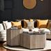 Loon Peak® Graesyn Retro Hexagonal Shape Coffee Table & Side Table Set Wood in Black/Brown | 15.75 H x 31.81 W x 27.56 D in | Wayfair