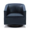 Arm Chair - Swivel Chair - Latitude Run® Vegan Swivel Chair, Arm Chair, Accent Chair Faux Leather/Wood in Black/Blue/Brown | Wayfair