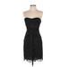 BCBGMAXAZRIA Cocktail Dress - Sheath: Black Solid Dresses - Women's Size 2