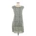 Lina Tomei Casual Dress - Shift Scoop Neck Short sleeves: Gray Dresses - Women's Size Medium