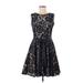 Betsy & Adam Cocktail Dress - A-Line: Blue Damask Dresses - Women's Size 6