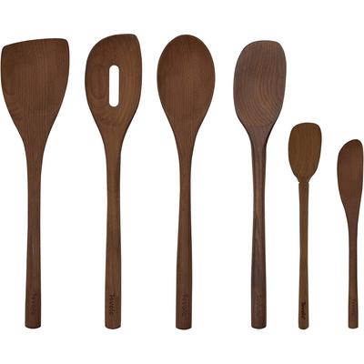 Red Beechwood Spatula Set (Set of 6)