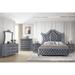 Judye 4 Piece Gray Velvet Upholstered Tufted Panel Bedroom Set