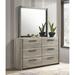 Roundhill Furniture Lenca 6-Drawer Dresser with Mirror - Weathered Gray