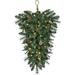 Fraser Hill Farm 36-in. Artificial Pine Teardrop Door Hanging with Pinecones and Warm White LED Lights