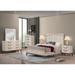 Demora 4 Piece Beige Modern Contemporary Solid Wood And Veneers Upholstered Panel Bedroom Set