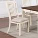 2 PCS Dining Chairs Rubberwood Beige Fabric Cushion Seats Slats Backs