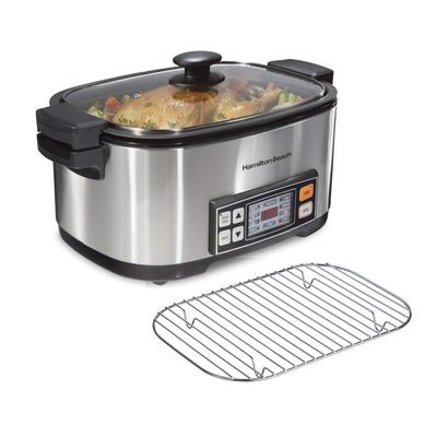 9-in-1 Digital Programmable Slow Cooker with 6 quart Nonstick Crock, Sear, Saute, Steam, Rice Functions, Stainless Steel