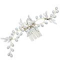 NUOLUX Goldleaf Pearl Hair Comb Decoration Bridal Handmade Simple Comb Jewelry Wedding Hair Accessories