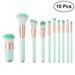 NUOLUX 10 Pcs Cosmetic Brush Set Powder Foundation Concealer Blush Eyebrow Eye Shadow Brush kit (T-10-121 Mint Green)