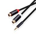 WNG 3.5Mm Male to 2Rca Female Stereo Audio Adapter Cable Nylon Aux Cord for Smartphones Mp3 Tablets Speakers Hdtv