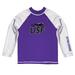 Toddler Vive La Fete Purple/White University of Sioux Falls Cougars Solid Contrast Rash Guard