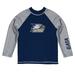 Youth Vive La Fete Blue/Gray Georgia Southern Eagles Solid Contrast Rash Guard