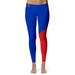 Women's Vive La Fete Blue/Red Louisiana Tech Bulldogs Plus Size Color Block Yoga Leggings