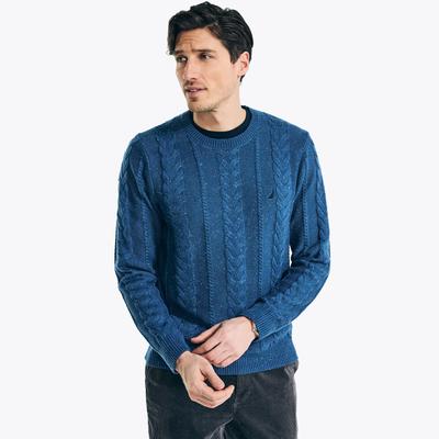 Nautica Men's Sustainably Crafted Cable-Knit Crewn...