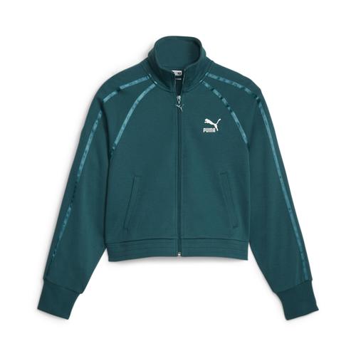 „Trainingsjacke PUMA „“T7 Damen““ Gr. XS, grün (malachite green) Damen Jacken Übergangsjacken“