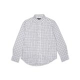 Ralph Lauren Long Sleeve Button Down Shirt: White Checkered/Gingham Tops - Kids Girl's Size Medium