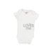 Carter's Short Sleeve Onesie: White Bottoms - Size Newborn