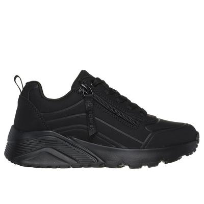 Skechers Girl's Uno Lite - Easy Zip Sneaker | Size 13.0 | Black | Synthetic | Machine Washable