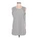 Athleta Casual Dress - Mini Scoop Neck Sleeveless: Gray Dresses - Women's Size Medium