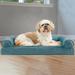 Archie & Oscar™ Estella Plush & Suede Cooling Gel Top Sofa Dog Bed Suede | Medium (30" W x 20" D x 6.25" H) | Wayfair