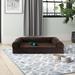 Archie & Oscar™ Estella Faux Fleece & Chenille Soft Woven Cooling Gel Top Sofa Dog Bed Suede in Brown | Medium (30" W x 20" D x 6.25" H) | Wayfair