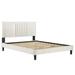 Modway Platform Bed Upholstered/Velvet in White/Black | 35 H x 79 W x 79 D in | Wayfair 889654267485