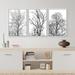 IDEA4WALL Tree Forest Branches Neutral Décor Pictures Framed On Canvas 3 Piece Print Wall Art Canvas in White | 36 H x 24 W x 1.5 D in | Wayfair